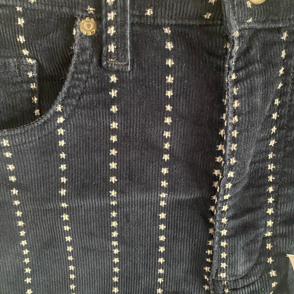 Lee Navy High Rise Flare Corduroy Start Striped Pants Western Stagecoach - Picture 2 of 6